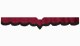 Fits Scania*: S (2016-...) suede look truck windshield border with cutout for windshield sensor with fringes V-shape bordeaux black