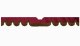 Fits Scania*: S (2016-...) suede look truck windshield border with cutout for windshield sensor with fringes Wave-shape bordeaux brown