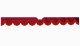 Fits Scania*: S (2016-...) suede look truck windshield border with cutout for windshield sensor with fringes bow-shape bordeaux red