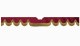 Fits Scania*: S (2016-...) suede look truck windshield border with cutout for windshield sensor with fringes Wave-shape bordeaux caramel