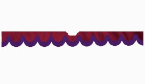 Fits Scania*: S (2016-...) suede look truck windshield border with cutout for windshield sensor with fringes bow-shape bordeaux lillac