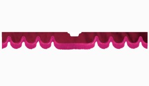 Passend f&uuml;r Scania*: S (2016-...) Wildlederoptik Scheibenbord&uuml;re Fransen mit Ausschnitt Scheibenbeschlagsensor Wellenform bordeaux pink