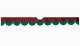 Fits Scania*: S (2016-...) suede look truck windshield border with cutout for windshield sensor with fringes bow-shape bordeaux green