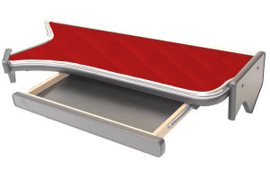 Passar för IVECO*: Stralis XXL bord med låda HollandLine konstläder röd
