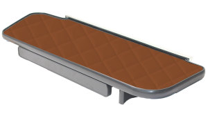 Suitable for Scania*: R4 / S (2016-...) Passenger table with drawer - HollandLine imitation leather brown