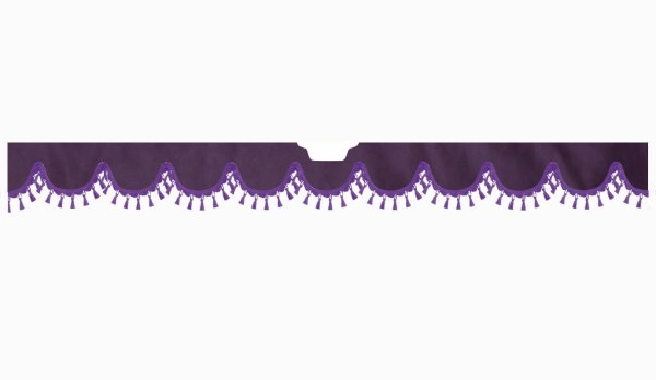 Suitable for Scania*: S (2016-...) Suede look Windscreen border with bobble - with cut-out Windscreen fitting sensor lilac shape form anthracite-black