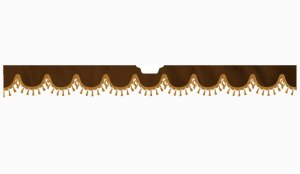 Suitable for Scania*: S (2016-...) Suede look Windscreen border with bobble - with cut-out Windscreen fitting sensor caramel shape form dark brown