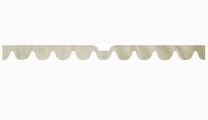 Suitable for Scania*: S (2016-...) Suede look Windscreen border with bobble - with cut-out Windscreen fitting sensor white shape form beige