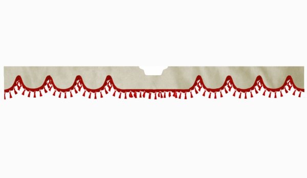 Suitable for Scania*: S (2016-...) Suede look Windscreen border with bobble - with cut-out Windscreen fitting sensor red wave form beige