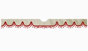 Suitable for Scania*: S (2016-...) Suede look Windscreen border with bobble - with cut-out Windscreen fitting sensor red wave form beige