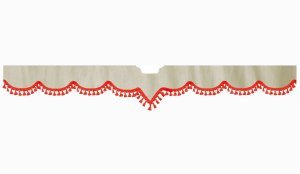 Suitable for Scania*: S (2016-...) Suede look Windscreen border with bobble - with cut-out Windscreen fitting sensor red V-Form beige