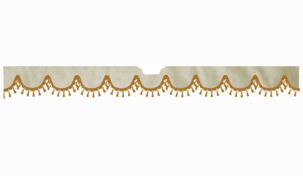 Suitable for Scania*: S (2016-...) Suede look Windscreen border with bobble - with cut-out Windscreen fitting sensor caramel shape form beige