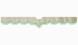 Suitable for Scania*: S (2016-...) Suede look Windscreen border with bobble - with cut-out Windscreen fitting sensor green V-Form beige