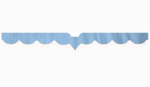 Suitable for Scania*: S (2016-...) Suede look Windscreen border with bobble - with cut-out Windscreen fitting sensor white V-Form light blue