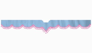 Suitable for Scania*: S (2016-...) Suede look Windscreen border with bobble - with cut-out Windscreen fitting sensor pink V-Form light blue