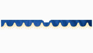 Suitable for Scania*: S (2016-...) Suede look Windscreen border with bobble - with cut-out Windscreen fitting sensor beige shape form dark blue