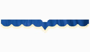 Suitable for Scania*: S (2016-...) Suede look Windscreen border with bobble - with cut-out Windscreen fitting sensor beige V-Form dark blue