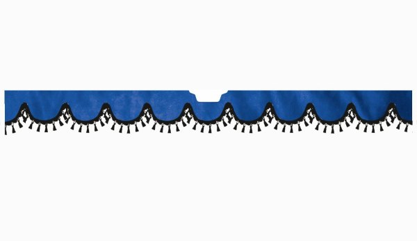 Suitable for Scania*: S (2016-...) Suede look Windscreen border with bobble - with cut-out Windscreen fitting sensor black shape form dark blue