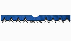 Suitable for Scania*: S (2016-...) Suede look Windscreen border with bobble - with cut-out Windscreen fitting sensor black wave form dark blue
