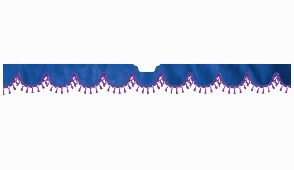 Suitable for Scania*: S (2016-...) Suede look Windscreen border with bobble - with cut-out Windscreen fitting sensor lilac shape form dark blue