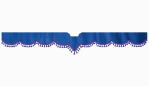 Suitable for Scania*: S (2016-...) Suede look Windscreen border with bobble - with cut-out Windscreen fitting sensor lilac V-Form dark blue