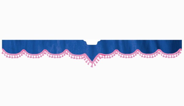 Suitable for Scania*: S (2016-...) Suede look Windscreen border with bobble - with cut-out Windscreen fitting sensor pink V-Form dark blue