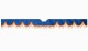 Adatto per Scania*: S (2016-...) Bordo parabrezza scamosciato con pompon - con ritaglio Sensore parabrezza arancione Forma a onda blu scuro