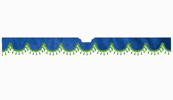 Suitable for Scania*: S (2016-...) Suede look Windscreen border with bobble - with cut-out Windscreen fitting sensor green shape form dark blue