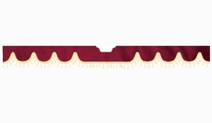 Suitable for Scania*: S (2016-...) Suede look Windscreen border with bobble - with cut-out Windscreen fitting sensor beige wave form bordeaux