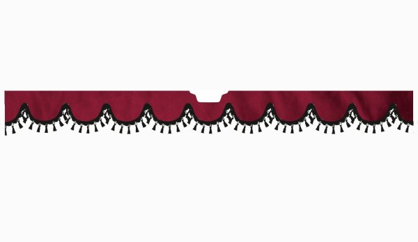 Suitable for Scania*: S (2016-...) Suede look Windscreen border with bobble - with cut-out Windscreen fitting sensor black shape form bordeaux