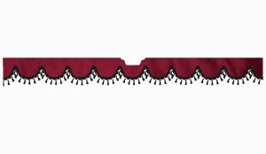 Suitable for Scania*: S (2016-...) Suede look Windscreen border with bobble - with cut-out Windscreen fitting sensor black shape form bordeaux