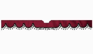 Suitable for Scania*: S (2016-...) Suede look Windscreen border with bobble - with cut-out Windscreen fitting sensor black wave form bordeaux