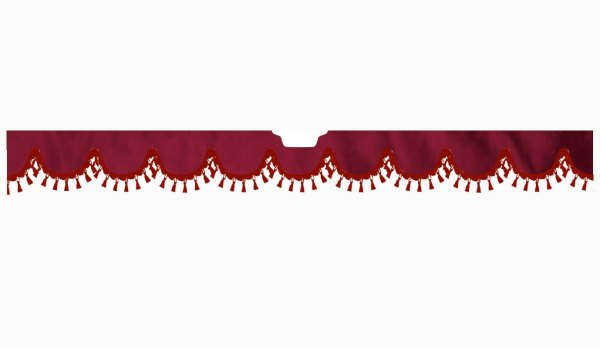 Suitable for Scania*: S (2016-...) Suede look Windscreen border with bobble - with cut-out Windscreen fitting sensor bordeaux shape form bordeaux
