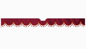 Suitable for Scania*: S (2016-...) Suede look Windscreen border with bobble - with cut-out Windscreen fitting sensor bordeaux shape form bordeaux