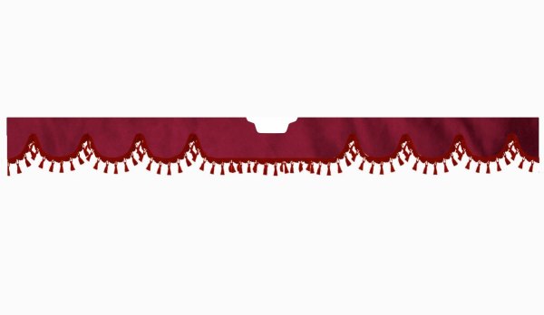Suitable for Scania*: S (2016-...) Suede look Windscreen border with bobble - with cut-out Windscreen fitting sensor bordeaux wave form bordeaux