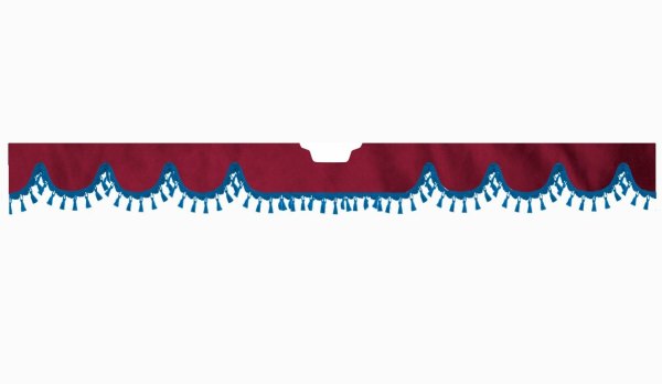 Suitable for Scania*: S (2016-...) Suede look Windscreen border with bobble - with cut-out Windscreen fitting sensor blue wave form bordeaux