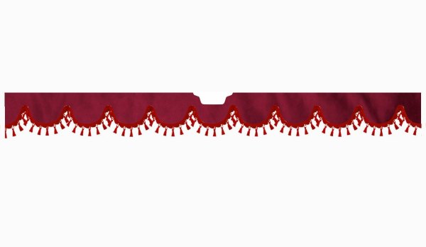 Suitable for Scania*: S (2016-...) Suede look Windscreen border with bobble - with cut-out Windscreen fitting sensor red shape form bordeaux