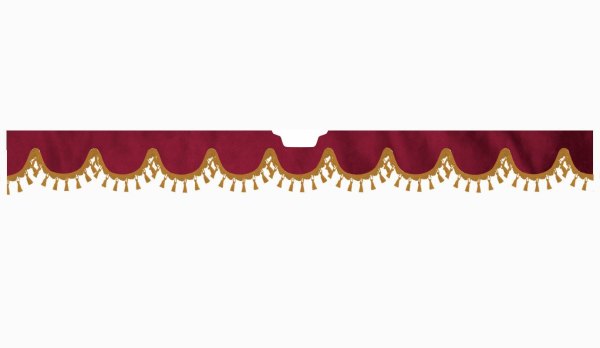 Suitable for Scania*: S (2016-...) Suede look Windscreen border with bobble - with cut-out Windscreen fitting sensor caramel shape form bordeaux