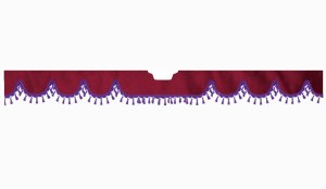 Suitable for Scania*: S (2016-...) Suede look Windscreen border with bobble - with cut-out Windscreen fitting sensor lilac wave form bordeaux