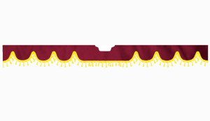 Suitable for Scania*: S (2016-...) Suede look Windscreen border with bobble - with cut-out Windscreen fitting sensor yellow wave form bordeaux
