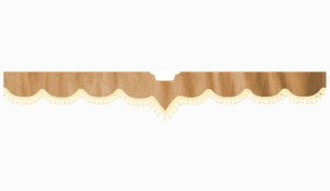 Suitable for Scania*: S (2016-...) Suede look Windscreen border with bobble - with cut-out Windscreen fitting sensor beige V-Form caramel