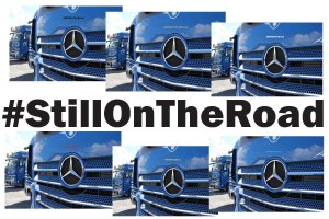 Truck sticker #StillOnTheRoad - Version I - 50 cm x 45 cm