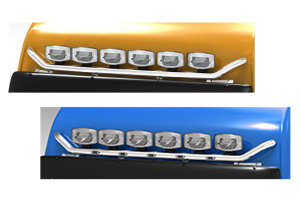 Passend f&uuml;r MAN*: TGX EURO6 (2020-...) - GX-Fahrerhaus - Visor Bar - mit 6 angeschwei&szlig;ten Laschen - wahlweise mit LED&acute;s