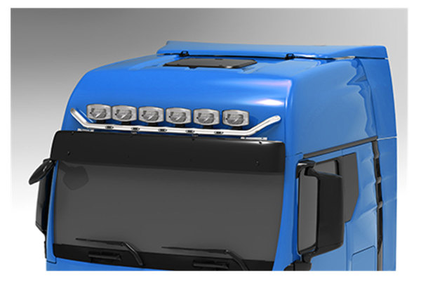 Geschikt voor MAN*: TGX EURO6 (2020-...) - GX cabine - Visor Bar - met 6 aangelaste lipjes - met 5 LED-lichtset (incl. installatie)