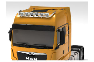 Suitable for MAN*: TGX EURO6 (2020-...) - GX cab - WIDE headlight bracket - with 6 clamps - optionally with LEDs