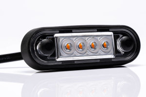 LED-varselljus Slim2 inklusive t&auml;tning orange, klarglas