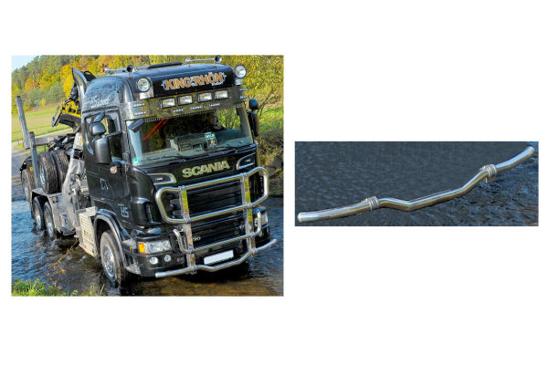 Lämplig för Scania*: R2/R3 (2009-2016) Reservdel nedre rör för bull bar "MEGA" utan lysdioder