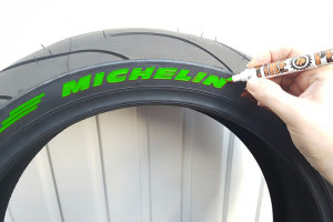 Penna per pneumatici Tire Penz, vernice per pneumatici, 10ml Verde neon
