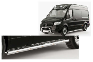 Suitable for Mercedes*: Sprinter (2018-...) - Wheelbase 3665 mm - Sidebar - optionally with 10 LED lights 