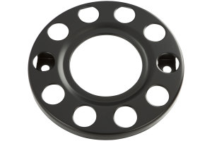 Truck wheel bolt cover ring - open inside - 10 holes - stainless steel - 22,5 inch rim - powder coated - colour Black